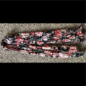 Long Floral Scarf with Sequin Detail